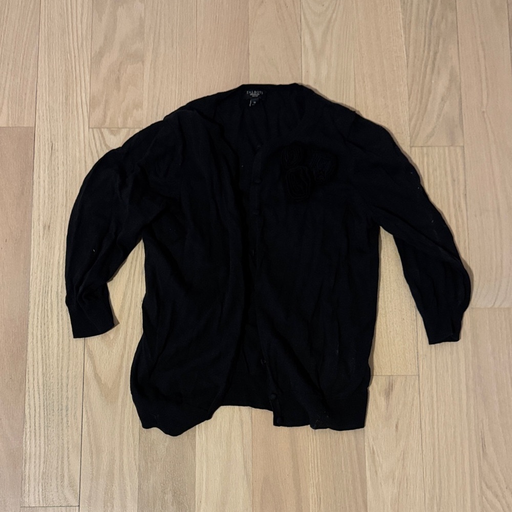 Talbots Black Cardigan Sweater